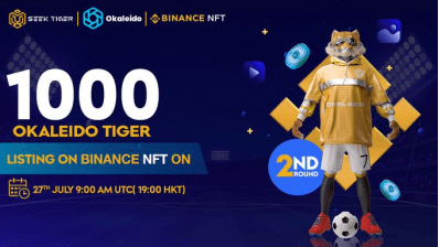 第二轮Okaleido Tiger即将登录Binance NFT,或持续创造销售神绩