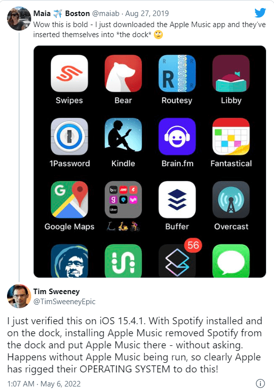 苹果Apple Music从商店下载后会替换Dock栏其<strong></p>
<p>币安app下载</strong>他App